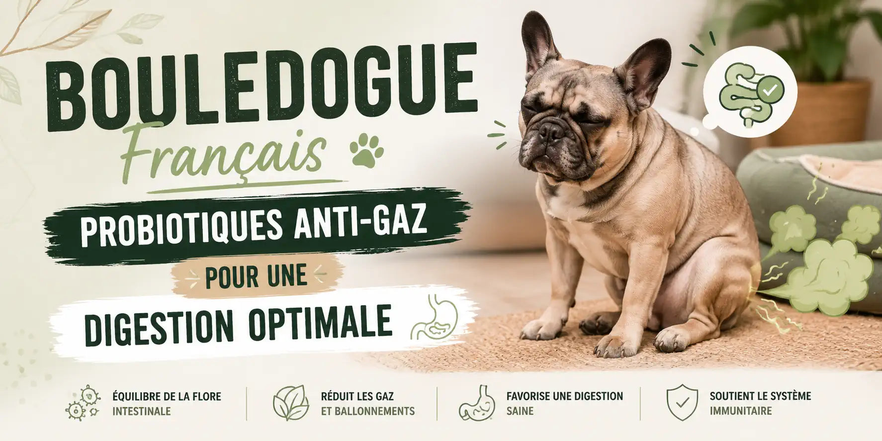 Bouledogue Français : Probiotiques Anti-Gaz pour une Digestion Optimale Image