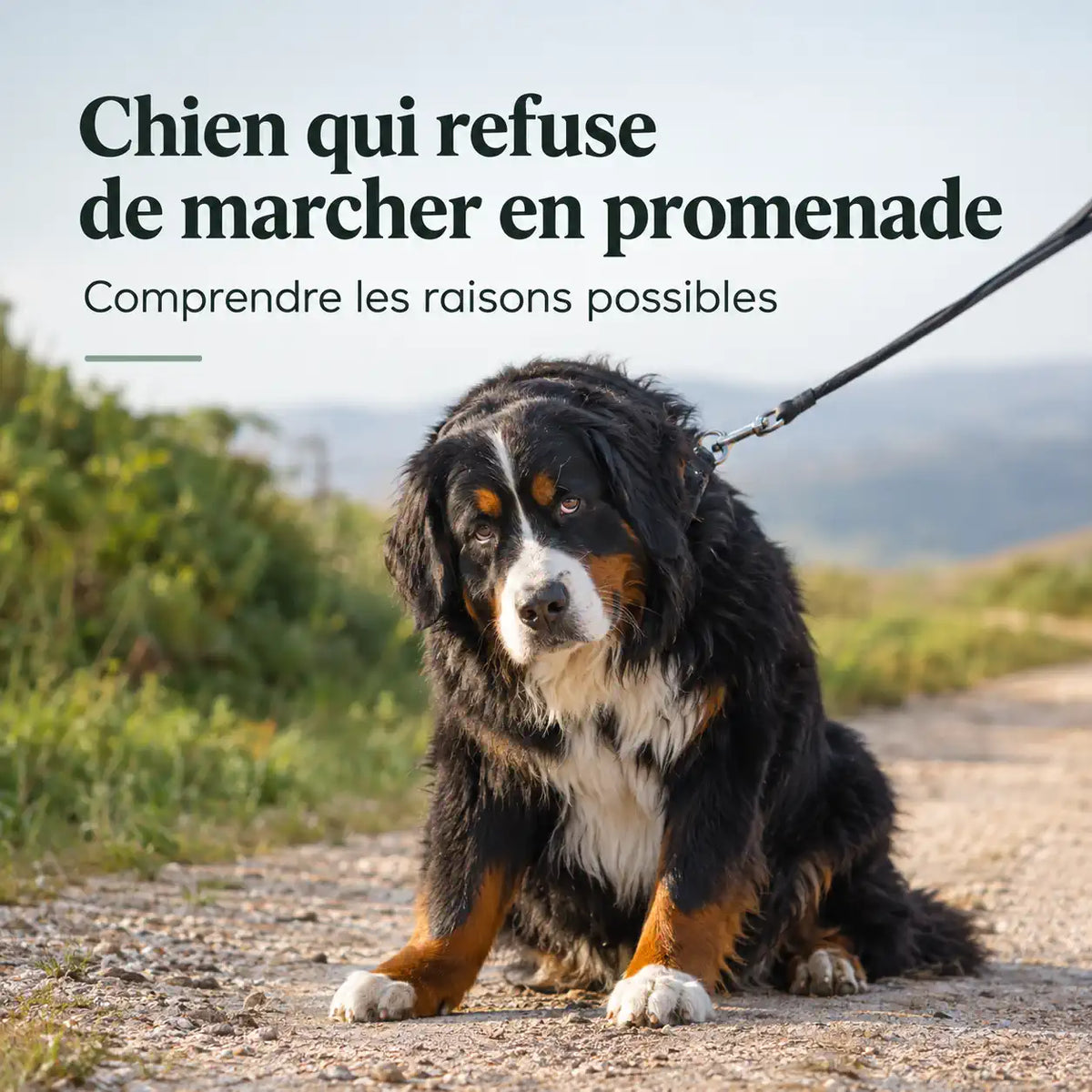 Chien qui refuse de marcher en promenade