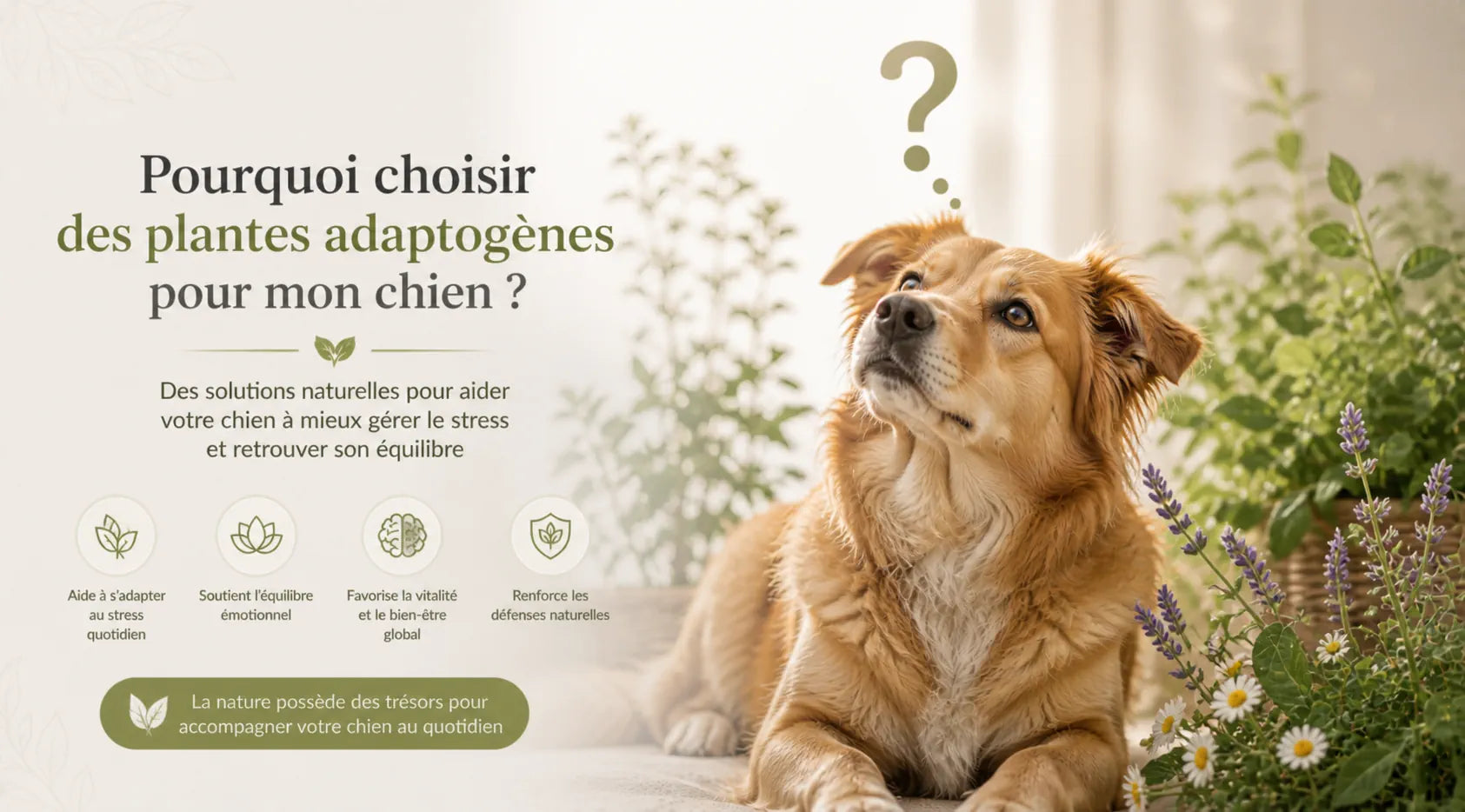Pourquoi choisir des plantes adaptogènes pour l'équilibre nerveux de son chien ? Image