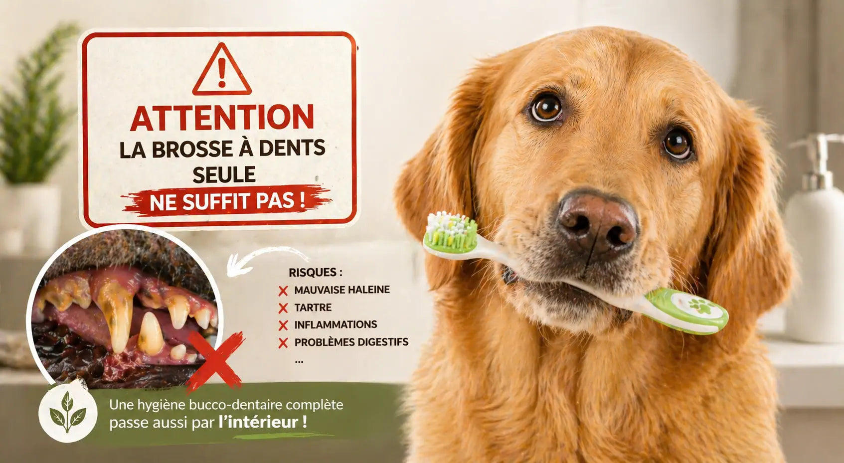 Pourquoi les brosses à dents pour chien ne suffisent pas toujours ? Image